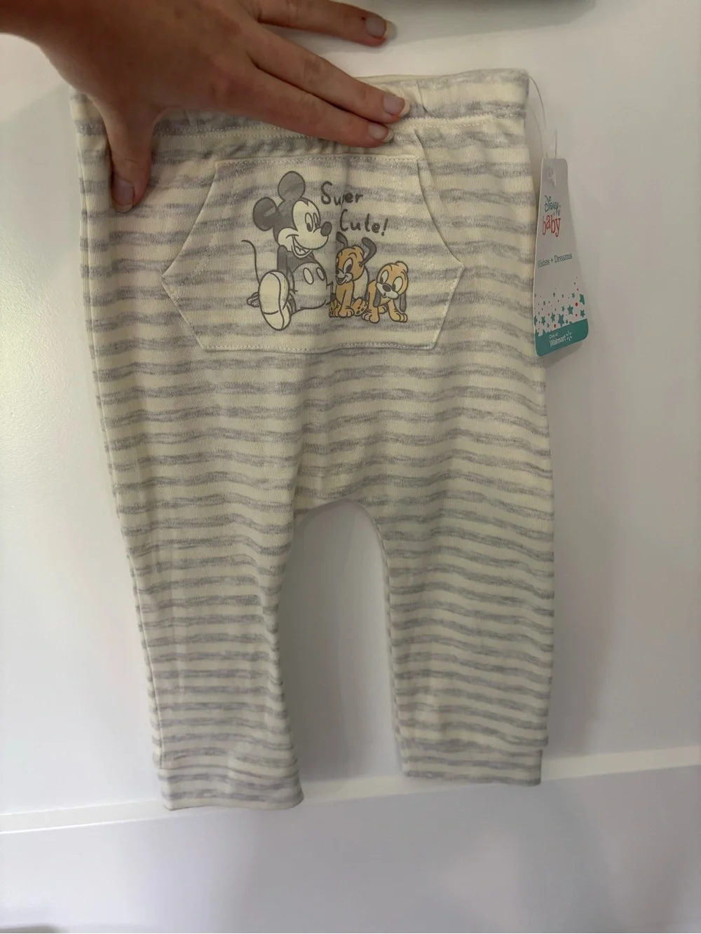Disney Baby Mickey Mouse Striped Bodysuit and Pant Set Size 12m NWT